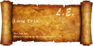 Leng Erik névjegykártya
